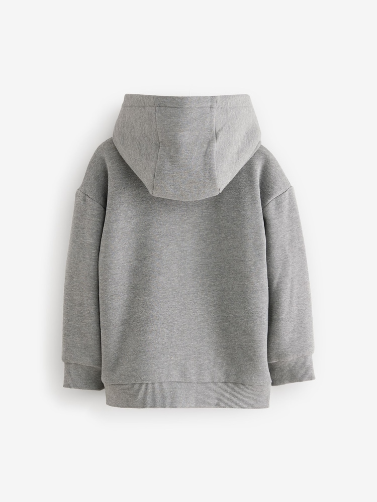 Charcoal Grey Fleece Lined Zip Through Hoodie (3-16yrs) - Image 3 of 5