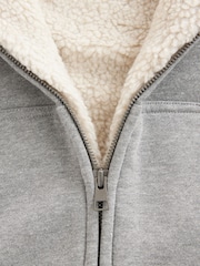 Charcoal Grey Fleece Lined Zip Through Hoodie (3-16yrs) - Image 4 of 5