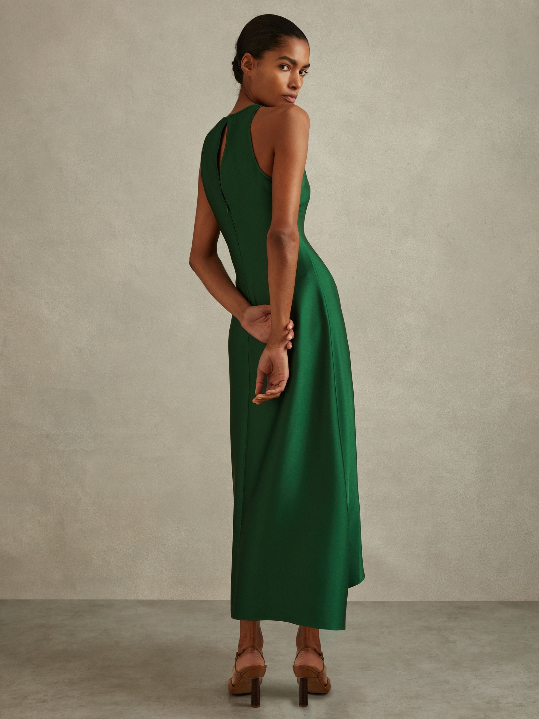 【海外限定】REISSドレス☆Micah Satin Drape Tuck Midi Dress i Buy Reiss Green Micah Petite Satin Drape Tuck Midi Dress