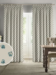 Sophie Allport Blue Poppies Made to Measure 100% Cotton Curtains - Image 1 of 6