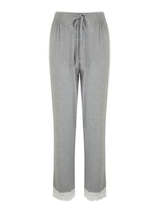 Pour Moi Grey & White Sofa Loves Lace Soft Jersey Pyjama Bottoms - Image 4 of 5