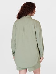 Sweaty Betty Savannah Green Summer Stretch Linen Utility Shirt - Image 2 of 8