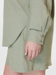 Sweaty Betty Savannah Green Summer Stretch Linen Utility Shirt - Image 6 of 8