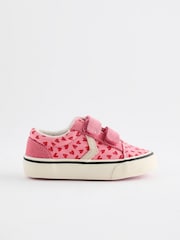Pink Heart Touch Fasten Strap Printed Trainers - Image 2 of 6