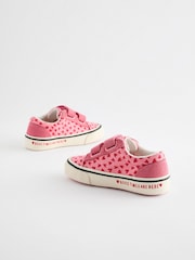 Pink Heart Touch Fasten Strap Printed Trainers - Image 3 of 6
