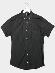 BadRhino Big & Tall Black Short Sleeve Oxford 100% Cotton Shirt - Image 2 of 3