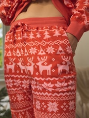 Red Fairisle Pattern Cosy Long Sleeve Pyjamas - Image 5 of 10