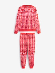 Red Fairisle Pattern Cosy Long Sleeve Pyjamas - Image 6 of 10