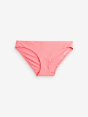 Coral Pink Rib Brazilian Bikini Bottoms - Image 5 of 5