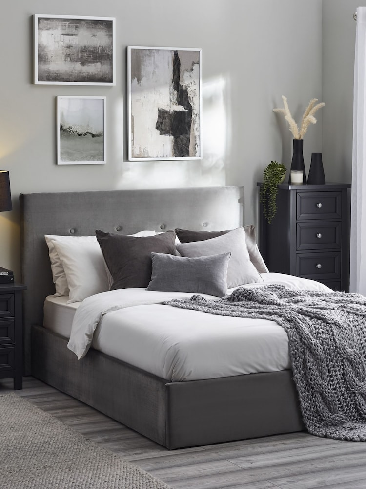 Julian Bowen Slate Grey Shoreditch End Lift Ottoman Storage Bed - Image 1 of 6