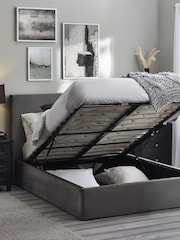 Julian Bowen Slate Grey Shoreditch End Lift Ottoman Storage Bed - Image 2 of 6
