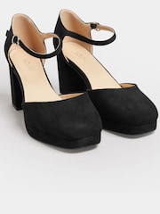 Yours Curve Black Extra Wide Fit Platform Court Shoes - Image 3 of 5