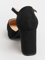Yours Curve Black Extra Wide Fit Platform Court Shoes - Image 4 of 5