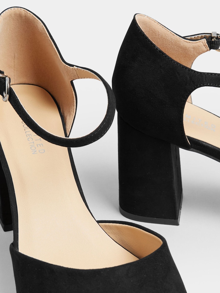Yours Curve Black Extra Wide Fit Platform Court Shoes - Image 5 of 5