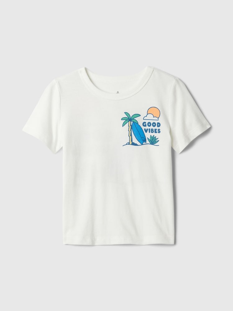 Gap White Palm Tree Graphic Short Sleeve Crew Neck Baby T-Shirt (Newborn-5yrs) - Image 1 of 2 Gap White Palm Tree Graphic Short Sleeve Crew Neck Baby T-Shirt (Newborn-5yrs) - Image 1 of 2