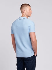 U.S. Polo Assn. Blue Regular Fit Mens Waffle Knit Polo Shirt - Image 2 of 7