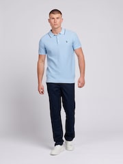 U.S. Polo Assn. Blue Regular Fit Mens Waffle Knit Polo Shirt - Image 3 of 7