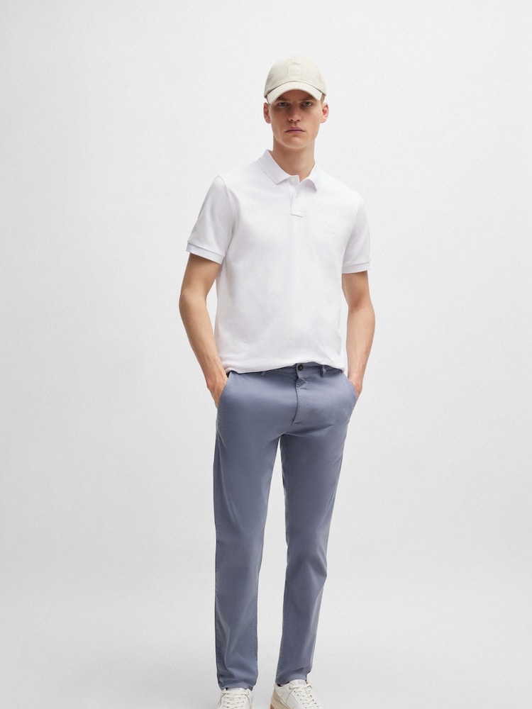 BOSS Blue Slim Fit Stretch Cotton Trousers - Image 1 of 5