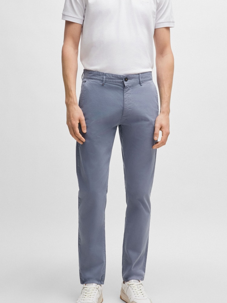 BOSS Blue Slim Fit Stretch Cotton Trousers - Image 2 of 5