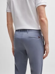 BOSS Blue Slim Fit Stretch Cotton Trousers - Image 4 of 5