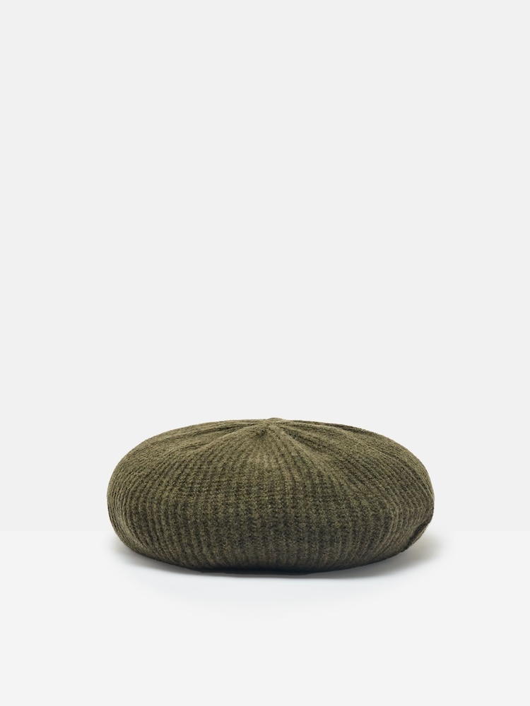Joules Joelle Khaki Green Knitted Beret - Image 1 of 4