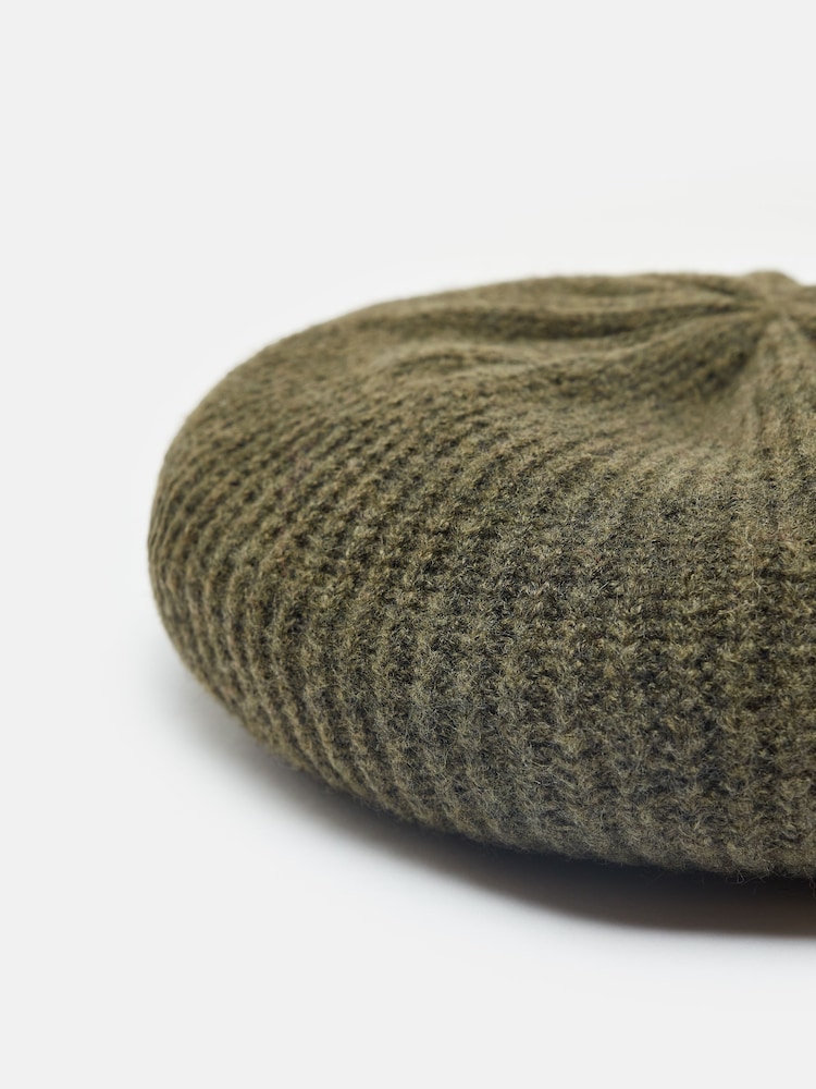 Joules Joelle Khaki Green Knitted Beret - Image 2 of 4