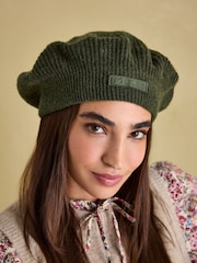 Joules Joelle Khaki Green Knitted Beret - Image 3 of 4