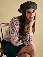 Joules Joelle Khaki Green Knitted Beret - Image 4 of 4