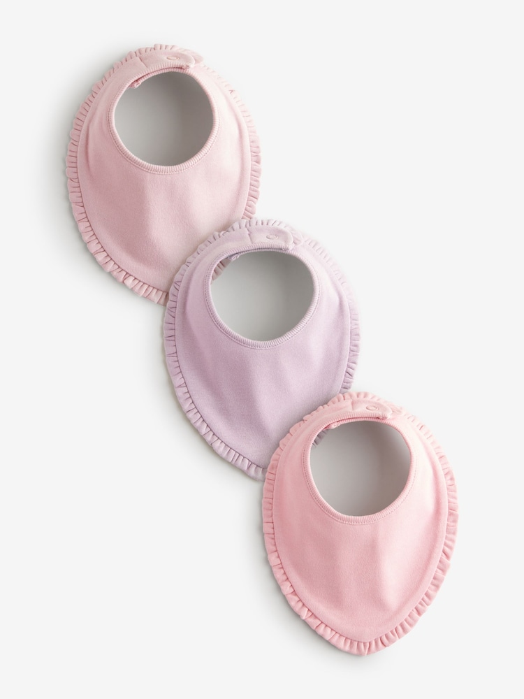 Rüschen, Pink - Baby-Lätzchen im 3er-Pack - Bild 1 von 6 Rüschen, Pink - Baby-Lätzchen im 3er-Pack - Bild 1 von 6