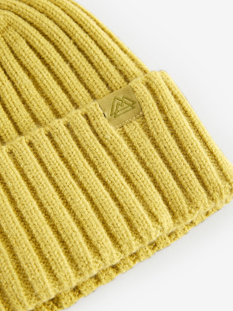 Citrine Yellow Knitted Beanie Hat (1-16yrs) - Image 2 of 2