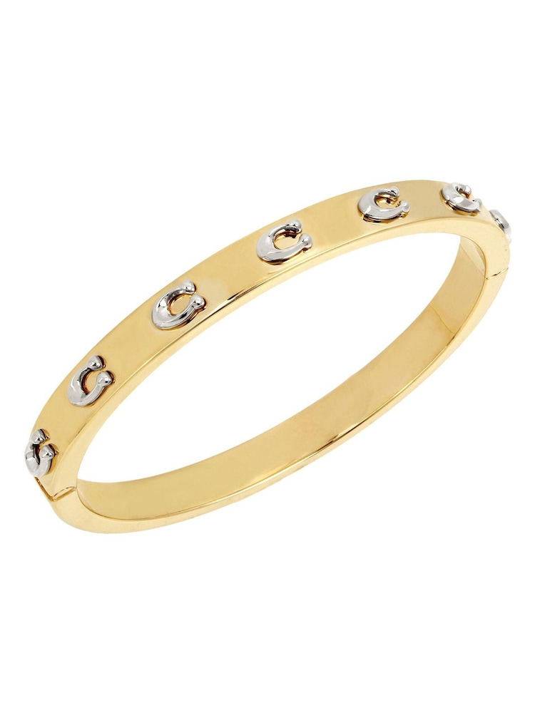 COACH Gold Tone Signature Bangle Bracelet - Image 2 of 3