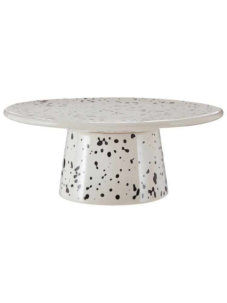 Interiors by Premier White Speckled Cake Stand - Image 2 of 4 Interiors by Premier White Speckled Cake Stand - Image 2 of 4