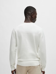 BOSS Cream Cashmere Blend Logo Patch Jumper - Image 4 of 4