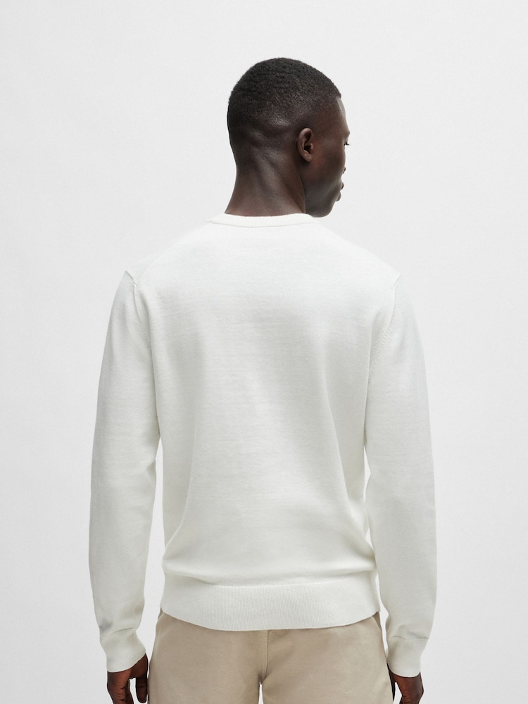 BOSS Cream Cashmere Blend Logo Patch Jumper - Image 4 of 4 BOSS Cream Cashmere Blend Logo Patch Jumper - Image 4 of 4
