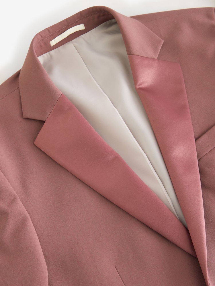 Pink Slim Fit Tuxedo Suit Jacket - Image 10 of 11