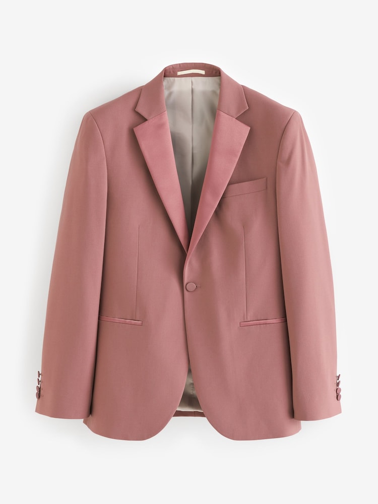 Pink Slim Fit Tuxedo Suit Jacket - Image 7 of 11