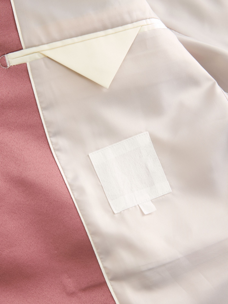 Pink Slim Fit Tuxedo Suit Jacket - Image 9 of 11