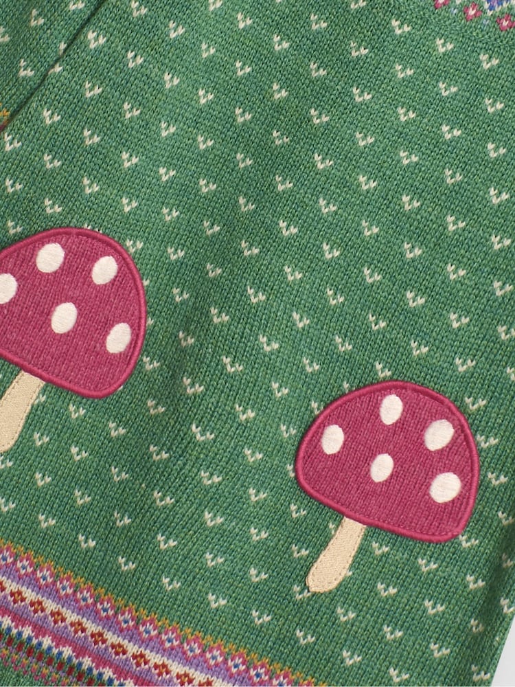 JoJo Maman Bébé Green Toadstool FairIsle Pattern Knitted Dress - Image 3 of 3
