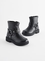 Black Leather Biker Boots - Image 1 of 5