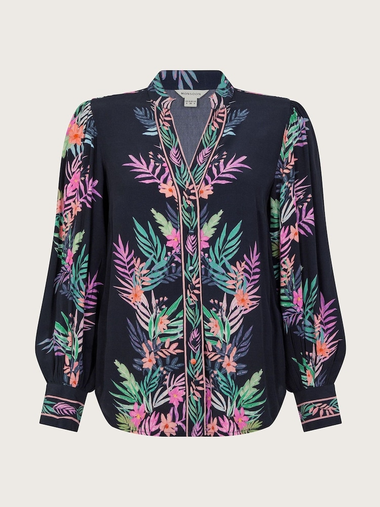 Monsoon Black Palm Print Mirella Blouse - Image 5 of 5 Monsoon Black Palm Print Mirella Blouse - Image 5 of 5