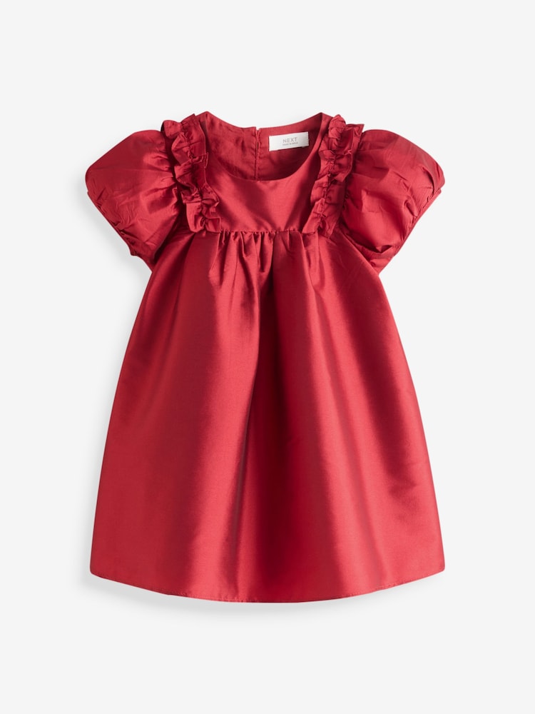 Red Taffeta Ruffle Party Dress (3mths-8yrs) - Image 4 of 7