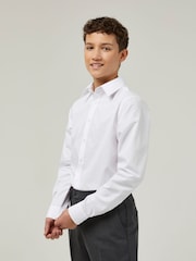 Trutex White Regular Fit Long Sleeve 3 Pack School Shirts - Image 1 of 7