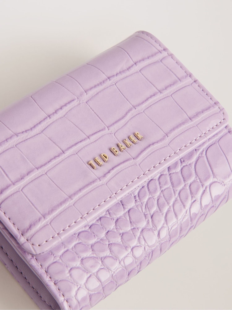 Ted Baker Purple Conilya Croc Effect Purse - Image 2 of 4