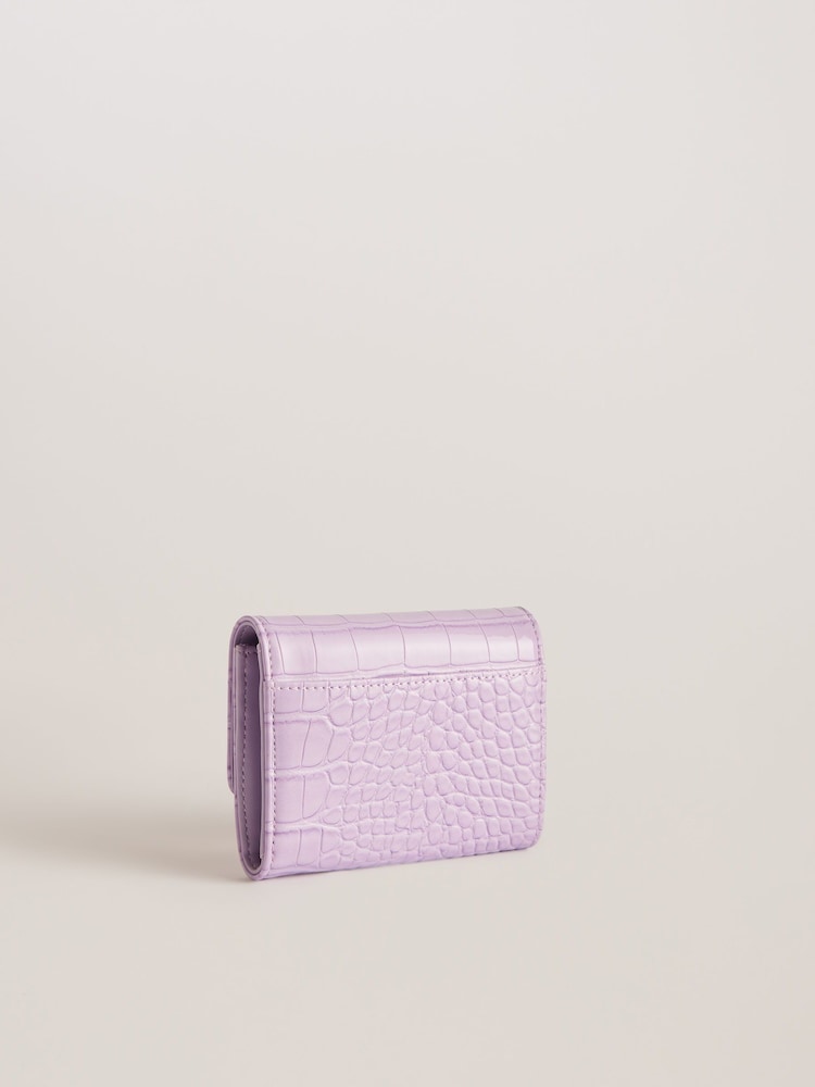 Ted Baker Purple Conilya Croc Effect Purse - Image 4 of 4