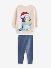 Cream Bluey Christmas Sweatshirt and Leggings Set (3mths-7yrs) - Image 6 of 9