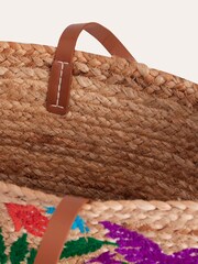 Boden Natural Embroidered Basket Bag - Image 4 of 4