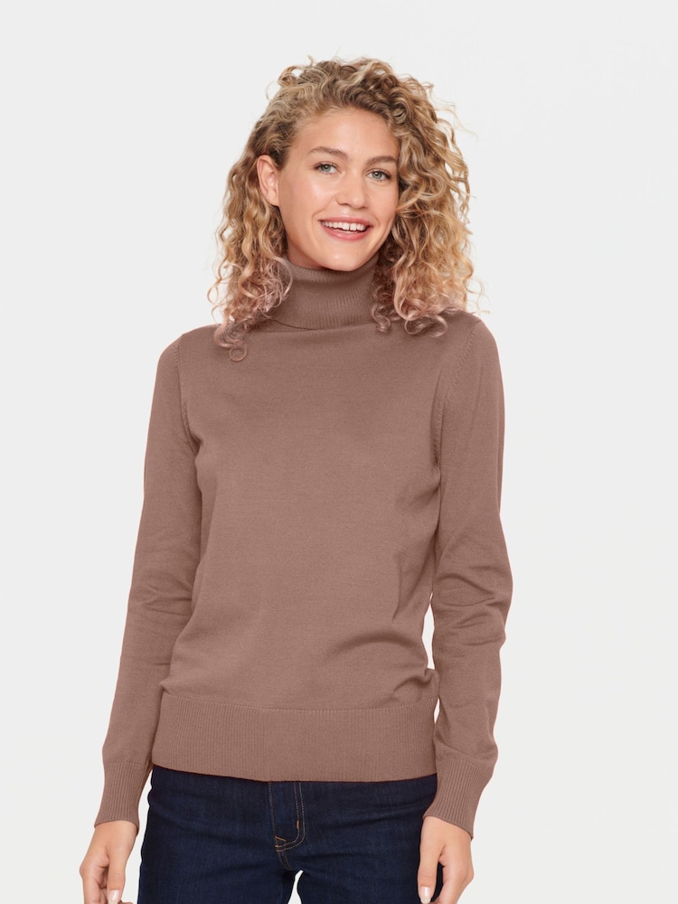 Saint Tropez Pink Mila Rollneck Long Sleeve Pullover - Image 1 of 5 Saint Tropez Pink Mila Rollneck Long Sleeve Pullover - Image 1 of 5