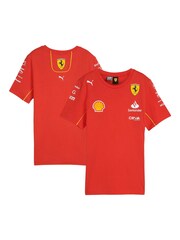 Fanatics Womens Red 100% Cotton Scuderia Ferrari 2024 Team T-Shirt - Image 1 of 3