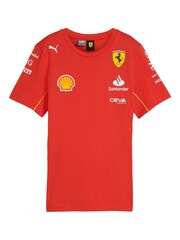 Fanatics Womens Red 100% Cotton Scuderia Ferrari 2024 Team T-Shirt - Image 2 of 3