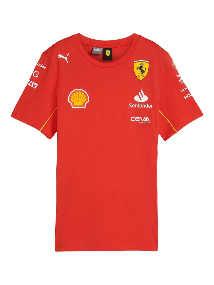 Fanatics Womens Red 100% Cotton Scuderia Ferrari 2024 Team T-Shirt - Image 2 of 3